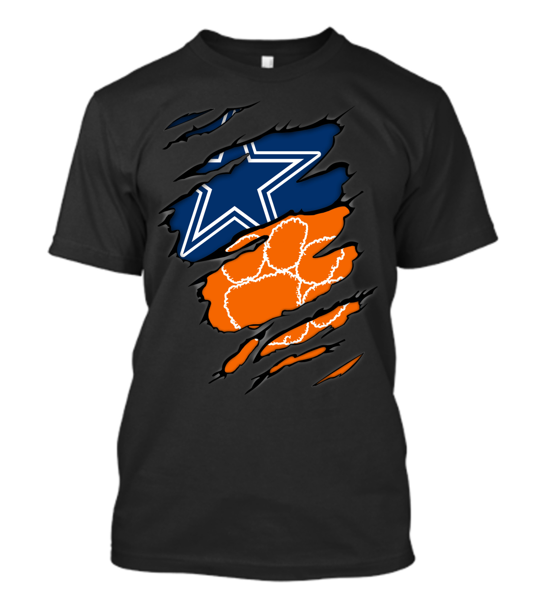 Dallas Cowboys Clemson Tigers Paw Claw Marks T-Shirt