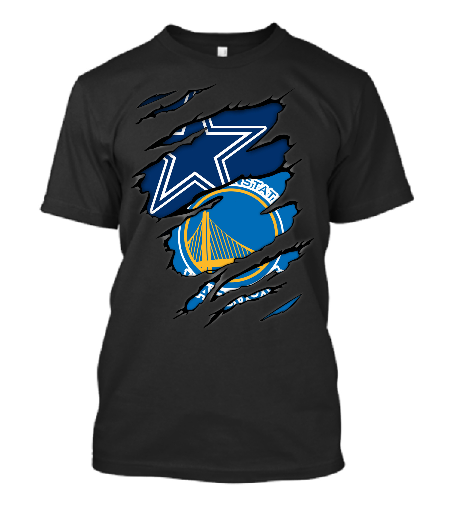 Cowboys Golden State Warriors Star And Bridge T-Shirt