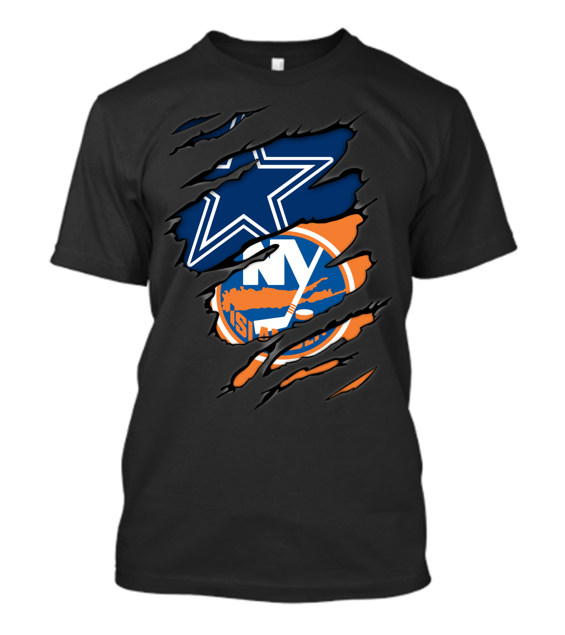 Cowboys And New York Islanders Logo Mashup T-Shirt