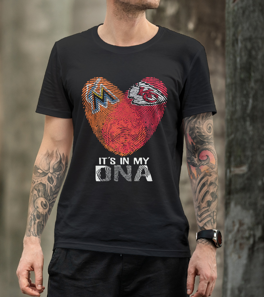 Miami Marlins Kansas City Chiefs It's In My DNA T-Shirt