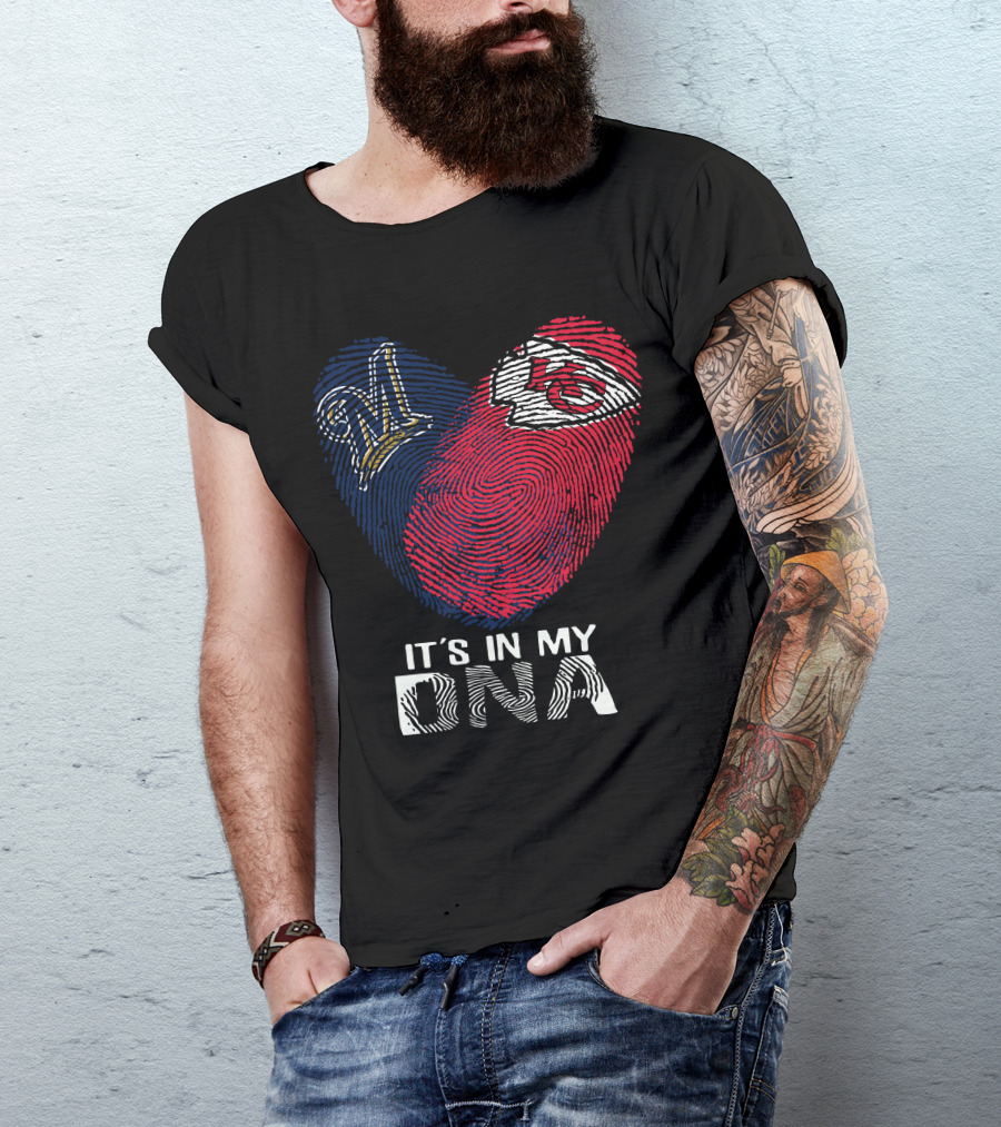 Milwaukee Brewers Kansas City Chiefs It's In My DNA T-Shirt