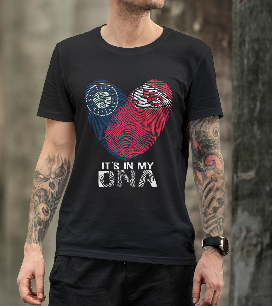 Seattle Mariners Kansas City Chiefs It's In My DNA T-Shirt