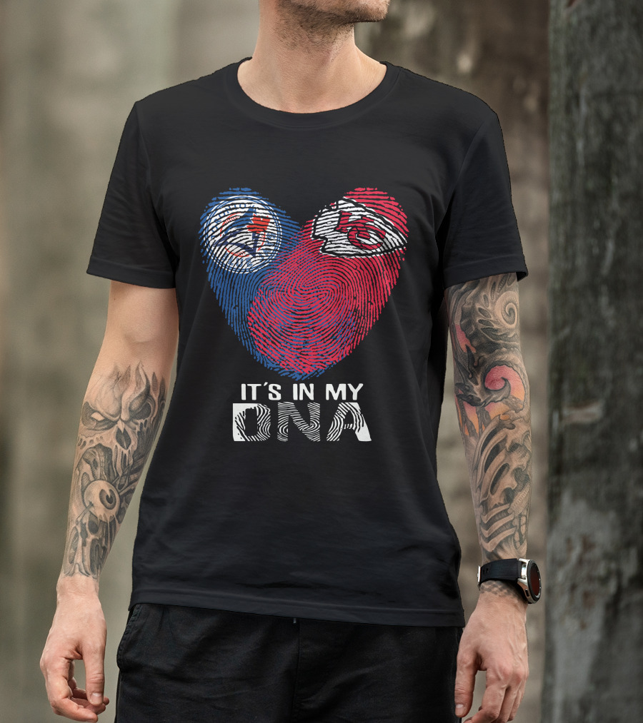 Toronto Blue Jays Chiefs It's In My DNA Fingerprint Heart T-Shirt