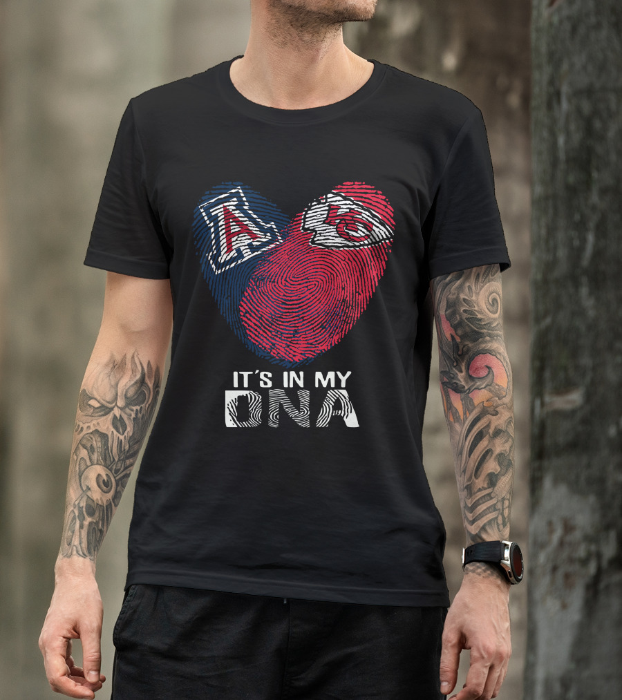 Arizona Wildcats Chiefs It's In My Dna Fingerprint T-Shirt