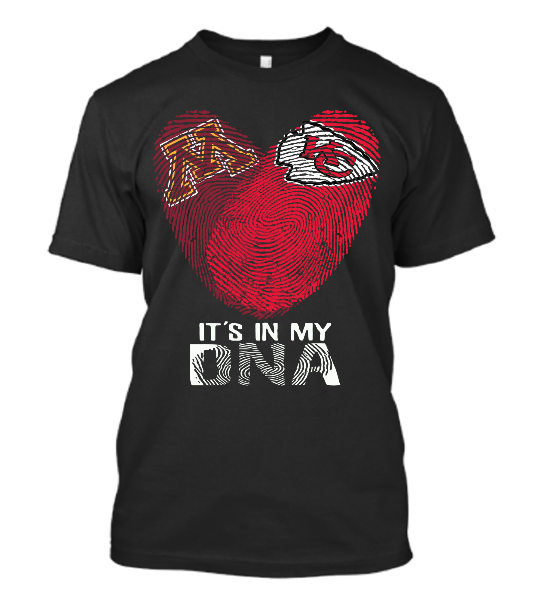 Minnesota Golden Gophers And Chiefs It's In My Dna Fingerprint Heart T-Shirt