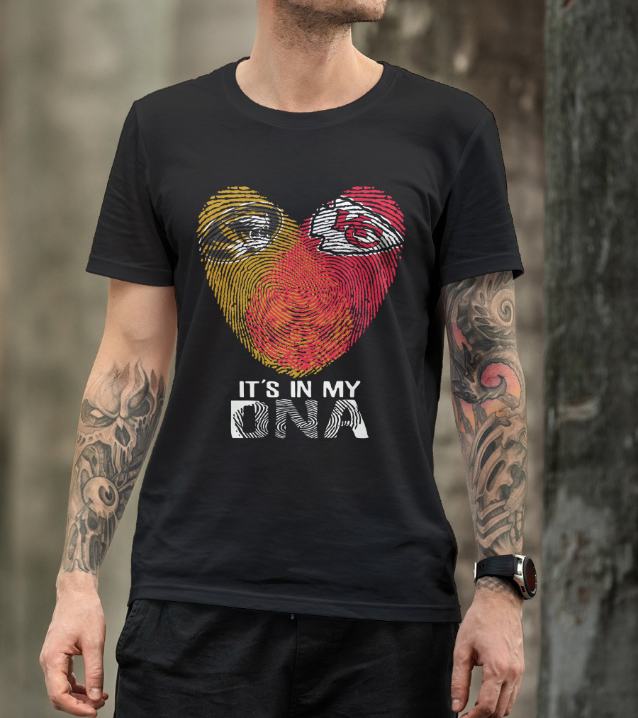 It's In My Dna Missouri Tigers Chiefs Fingerprint Heart T-Shirt