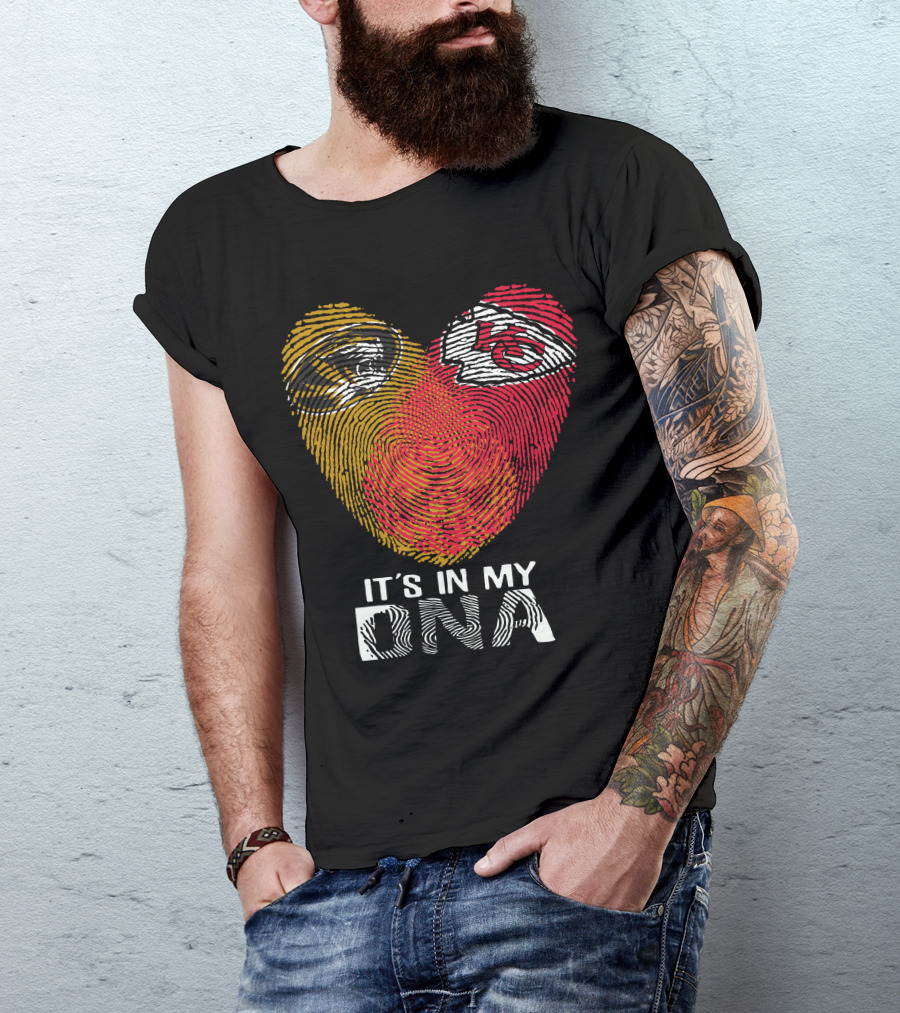It's In My Dna Missouri Tigers Chiefs Fingerprint Heart T-Shirt