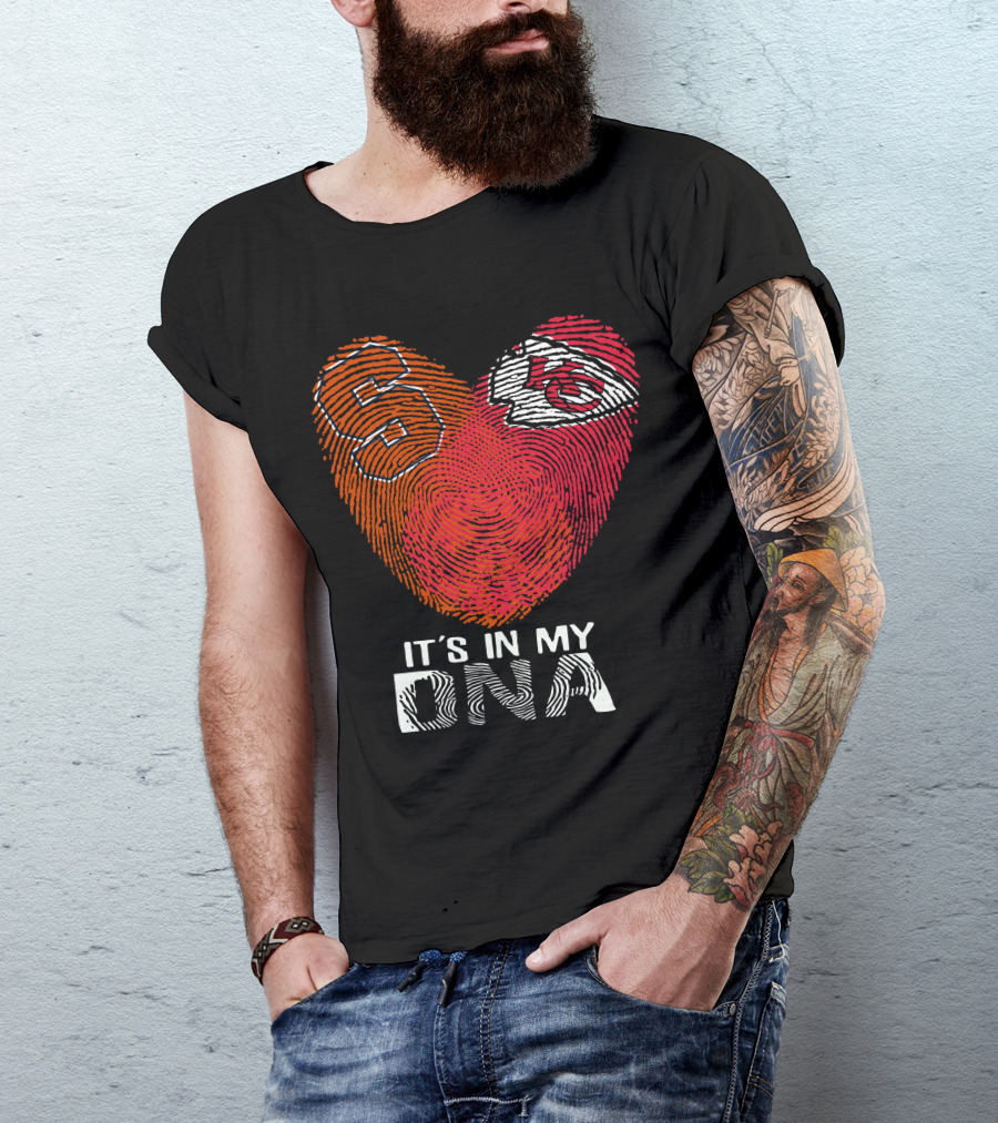 Syracuse Orange And Kansas City Chiefs It's In My DNA Fingerprint Heart T-Shirt