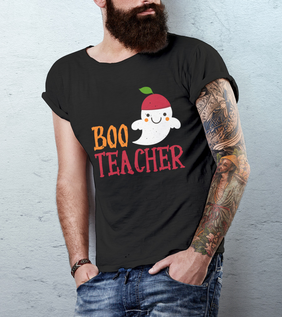 Boo Teacher Ghost Pirate Themed Funny Halloween Costume Teacher T-Shirt