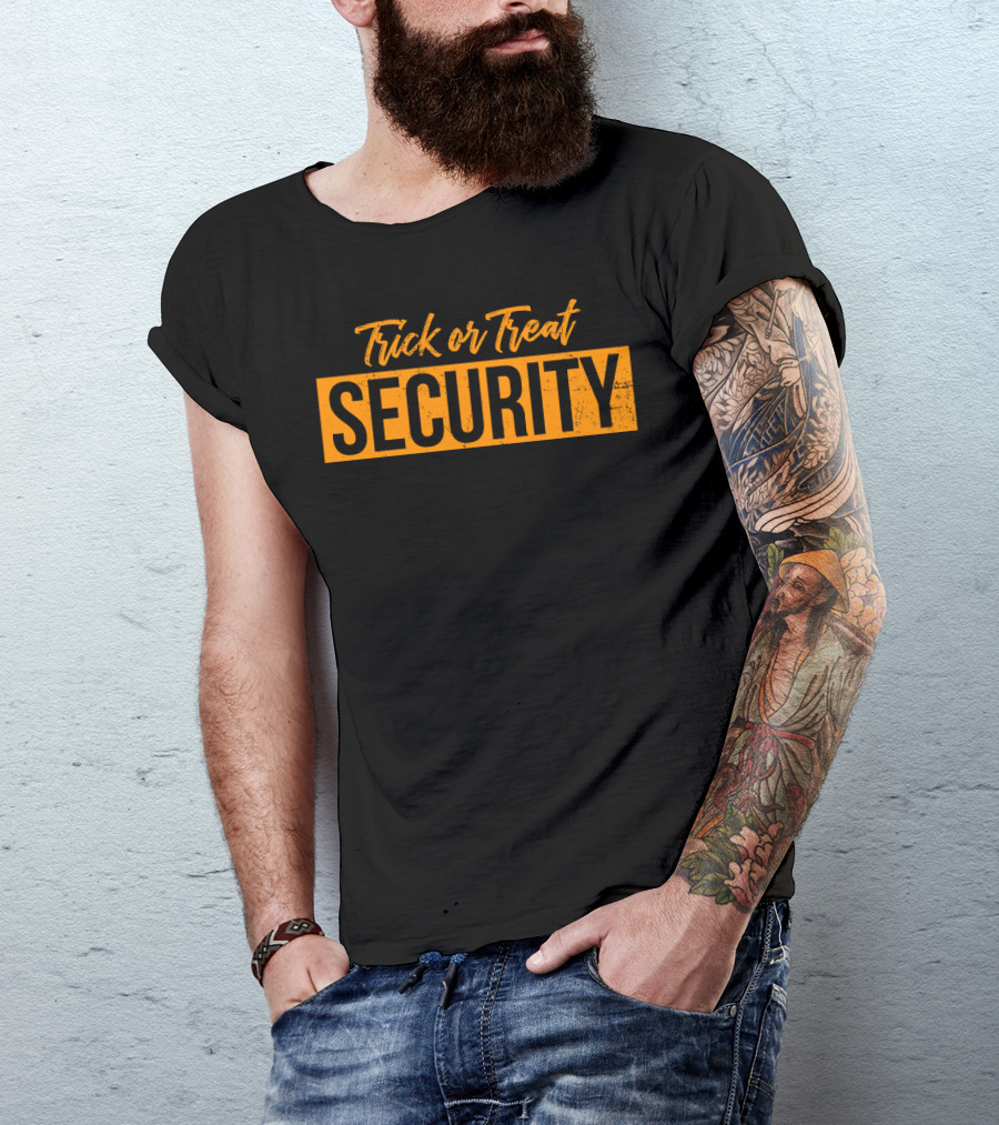 Trick Or Treat Security Halloween Bold Orange Text T-Shirt