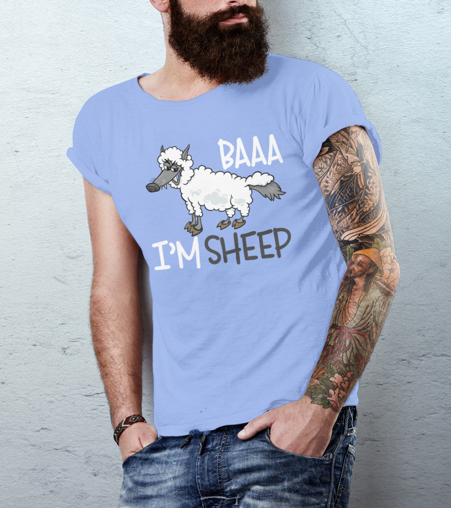 Baaa I'm A Sheep Funny Cartoon T-Shirt