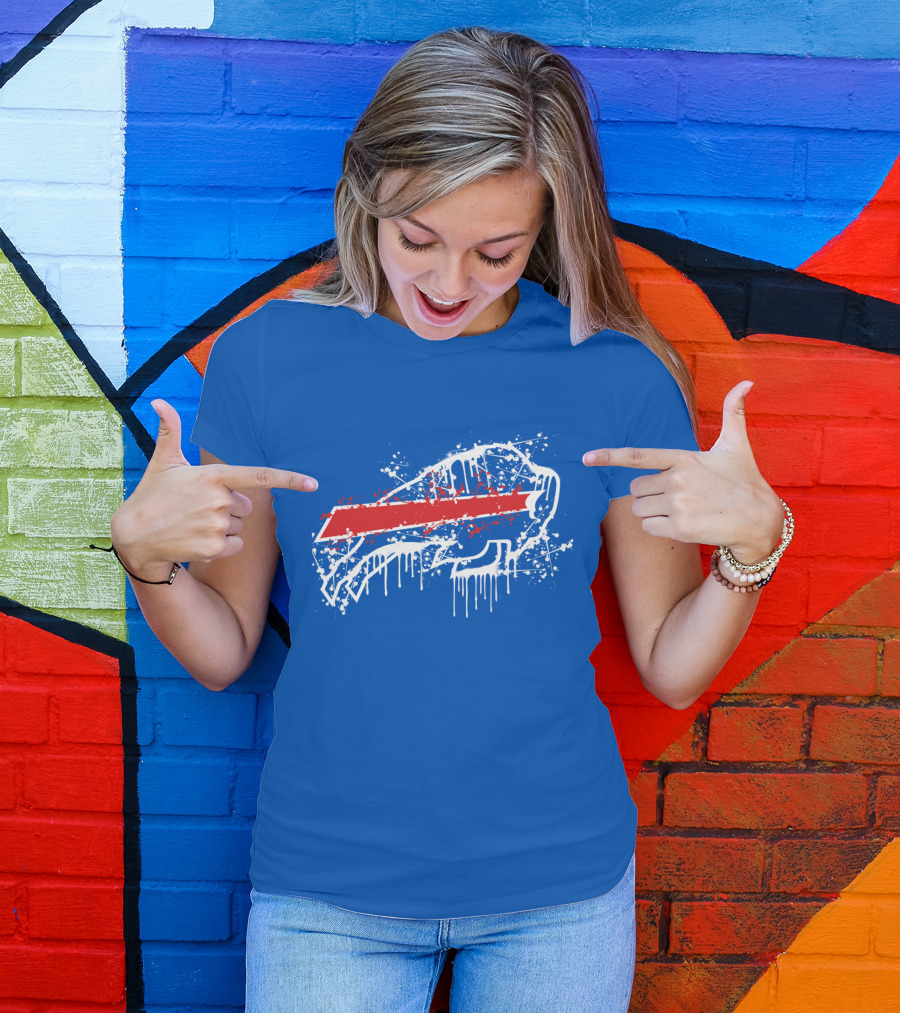 Buffalo Bills Paint Drip Splatter T-Shirt