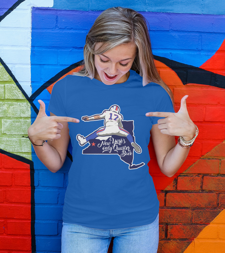 New York's Only Quarter Back 17 Football Outline T-Shirt