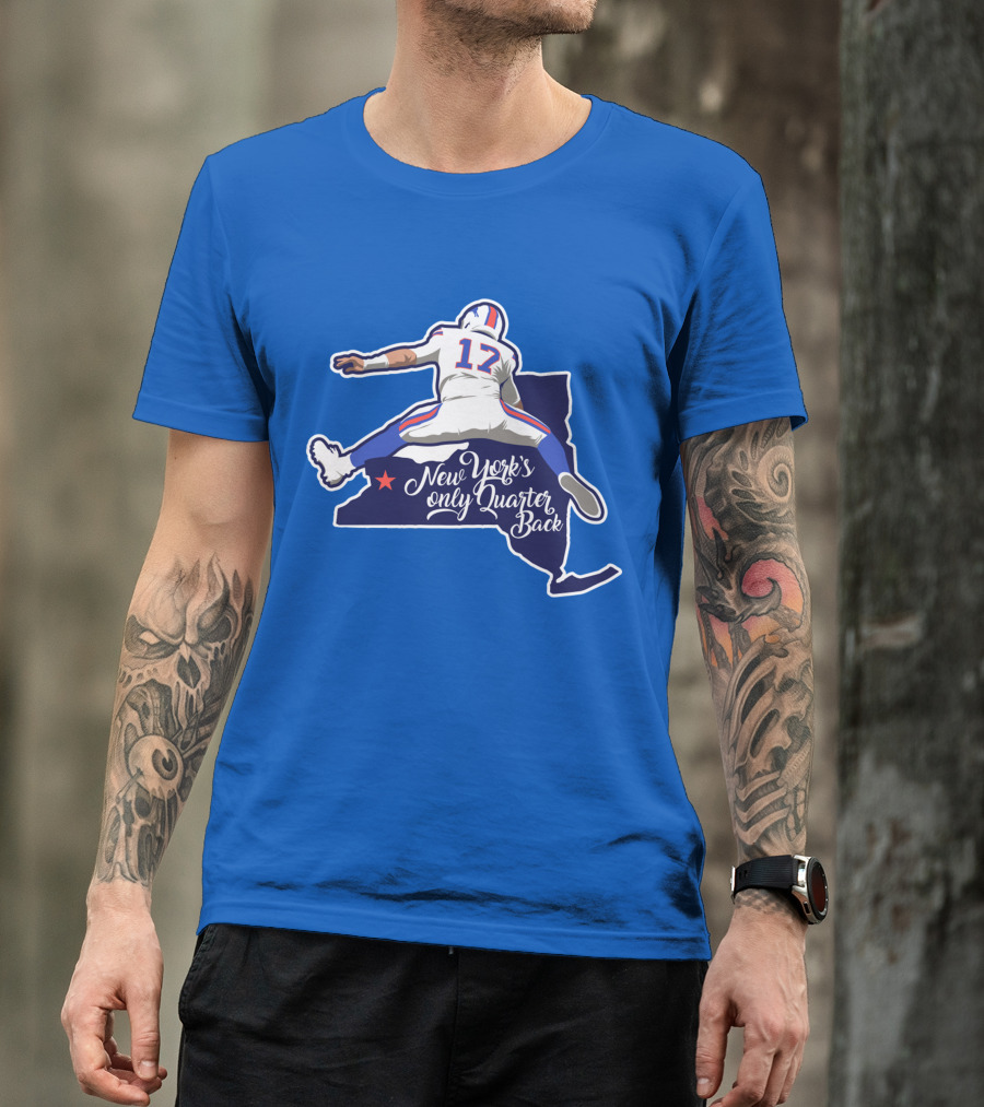 New York's Only Quarter Back 17 Football Outline T-Shirt