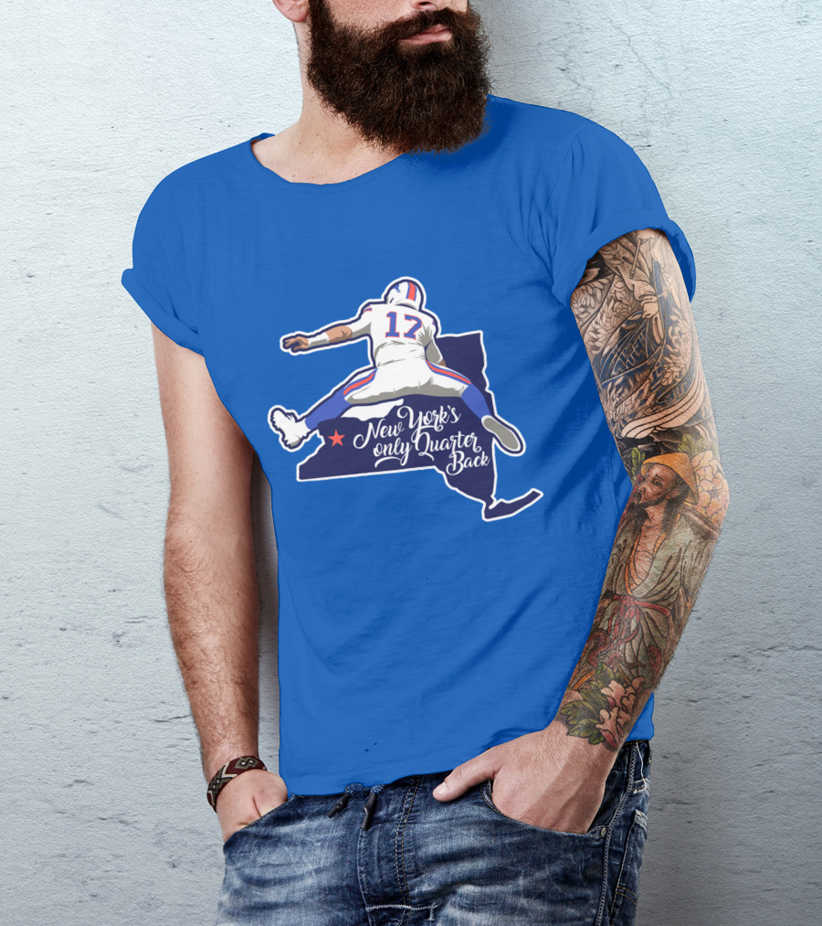New York's Only Quarter Back 17 Football Outline T-Shirt