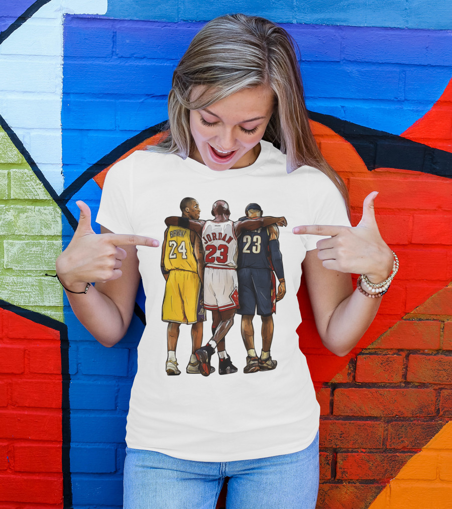 Kobe Bryant Michael Jordan 23 Lebron James 24 23 23 Lakers Bulls Cavaliers T-Shirt