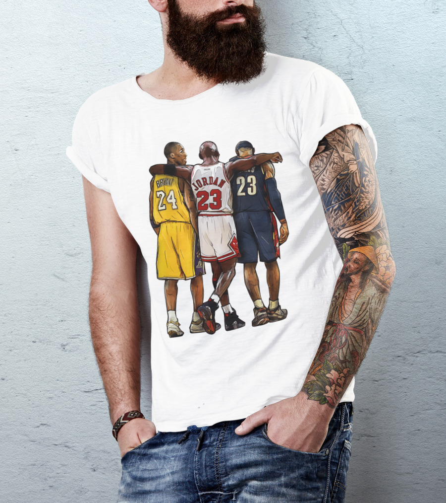 Kobe Bryant Michael Jordan 23 Lebron James 24 23 23 Lakers Bulls Cavaliers T-Shirt