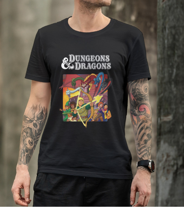 Dungeons And Dragons Animated Adventure Party Battle T-Shirt