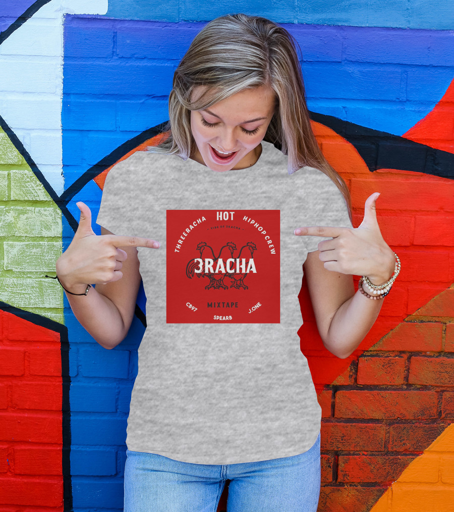 Three Racha Hot Hip Hop Crew Mixtape 3racha Vibe Of 3racha CB97 Spearb J.One T-Shirt
