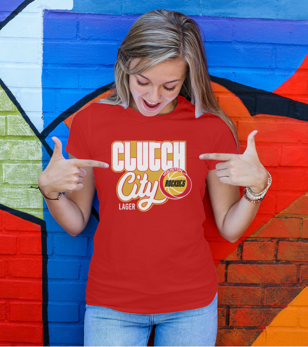 Houston Rockets Clutch City Lager Basketball Vernon Maxwell T-Shirt