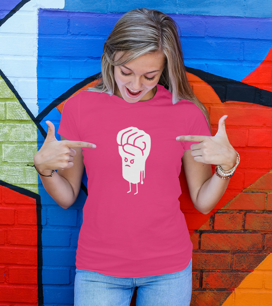 Tumindig By Linya-Linya Saab Fist Character On Pink Background T-Shirt