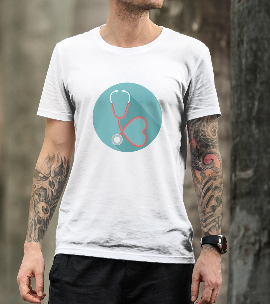 HEART K13 Stethoscope In Heart Shape Medical T-Shirt