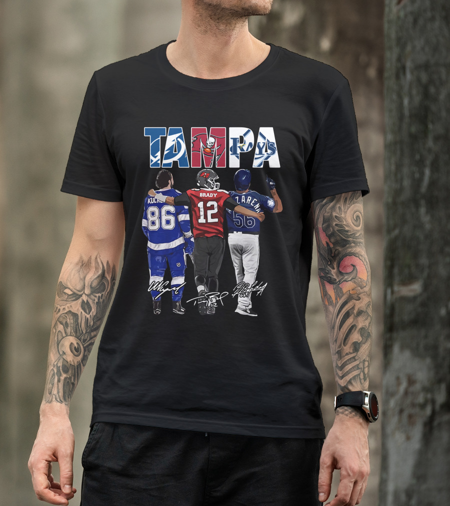 Tampa Bay Lightning Buccaneers Rays Kucherov Brady Arozarena T-Shirt