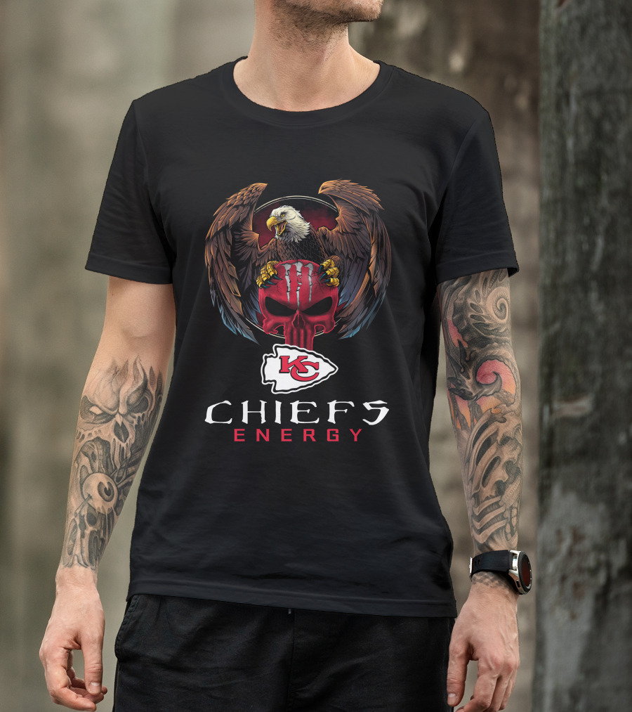 Kansas City Chiefs Energy Skull Eagle T-Shirt