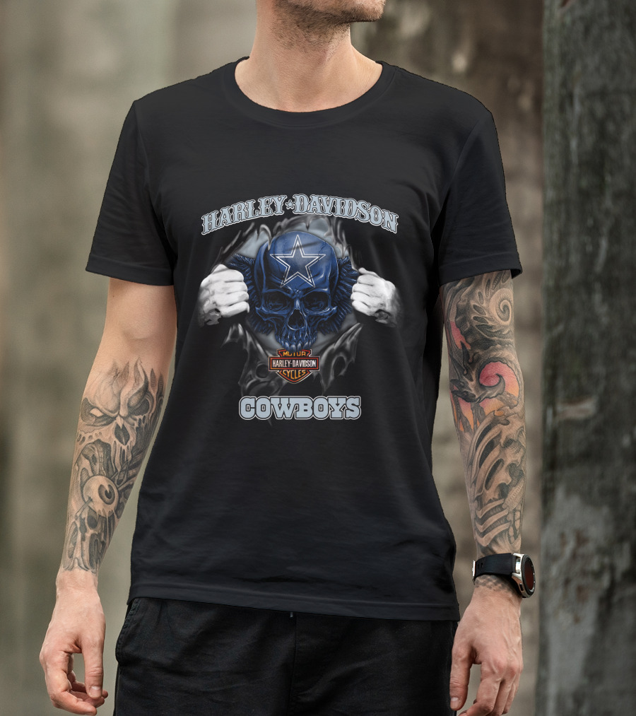 Harley Davidson Cowboys Skull With Star T-Shirt