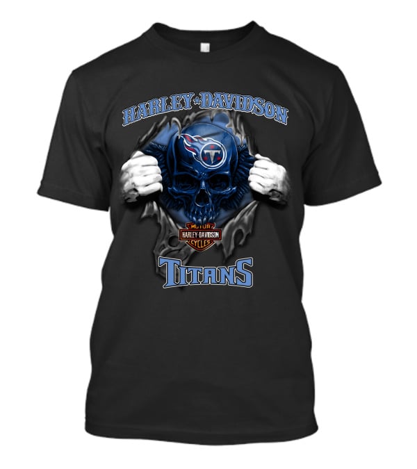 Harley Davidson Nfl Skull Titans Major Cycles T-Shirt
