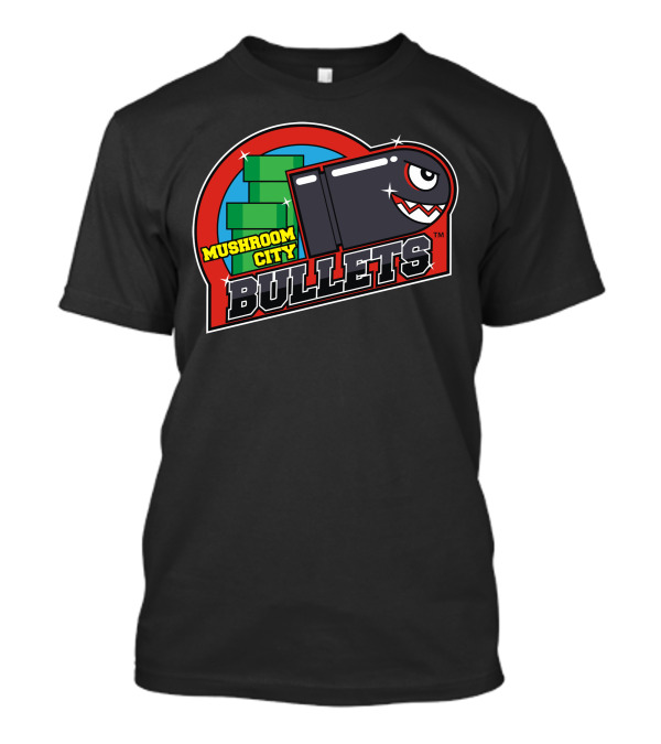Mushroom City Bullets Bullet Bill Super Mario Sports Team T-Shirt