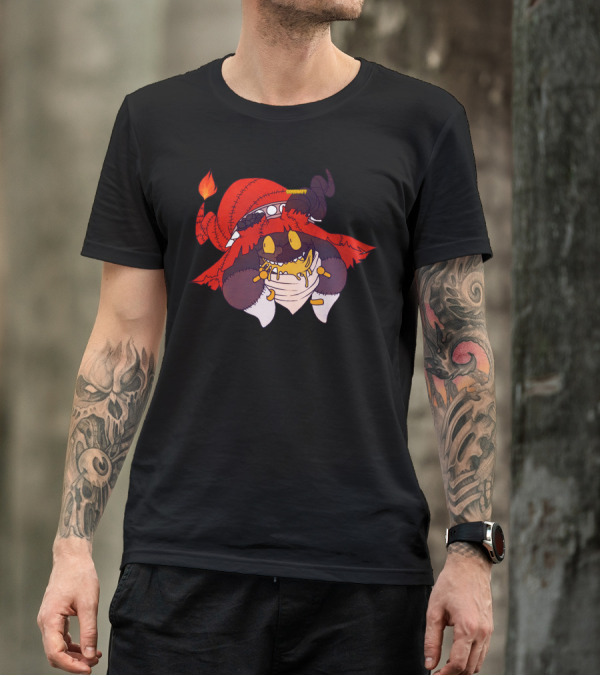 Mweh Halloween Monster In Red Hat With Comfroot Tag T-Shirt