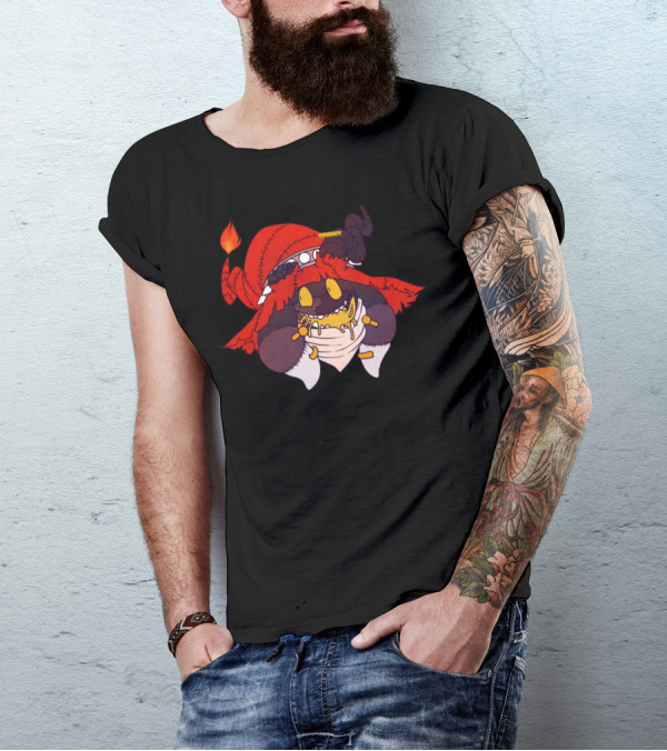 Mweh Halloween Monster In Red Hat With Comfroot Tag T-Shirt