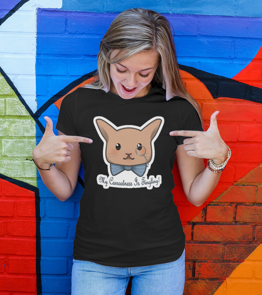 Carrot Monocle Bunny With My Carrootness Is Tingling Phrase T-Shirt