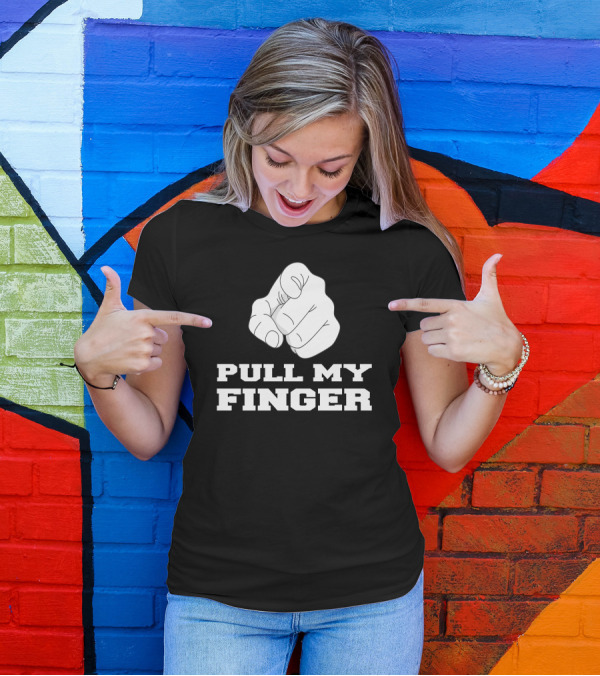 Pull My Finger Hand Gesture Meme Humorous Joke T-Shirt