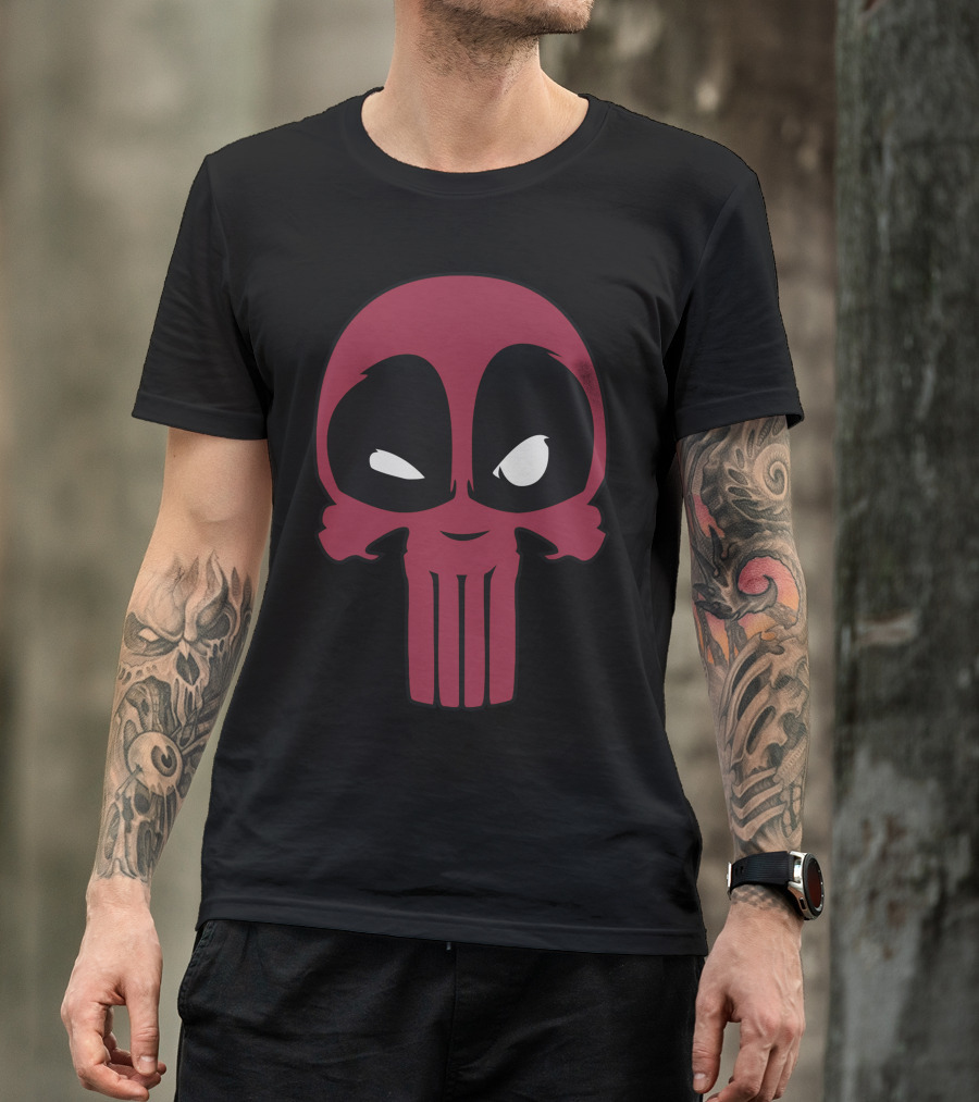 Punishpool Deadpool Punisher Skull Combination T-Shirt