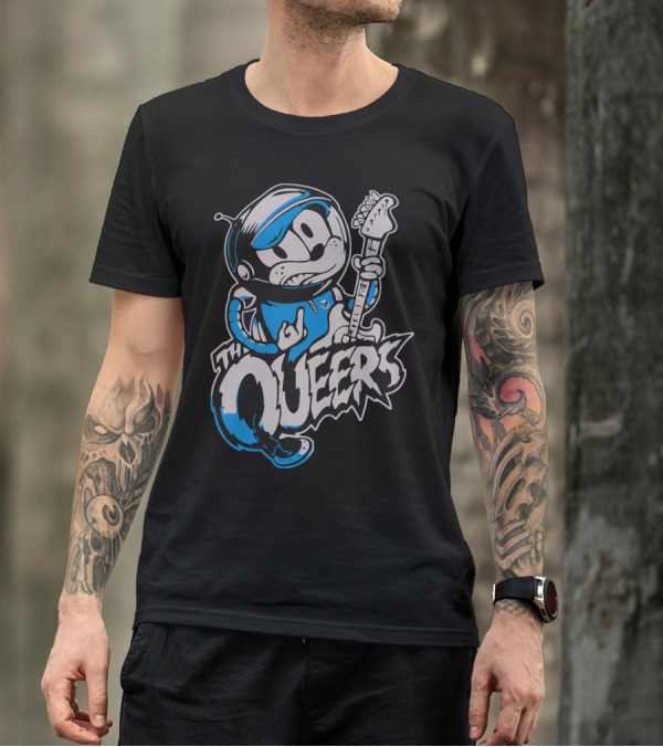 The Queers Insane Astro Punk Guitarist Cartoon T-Shirt