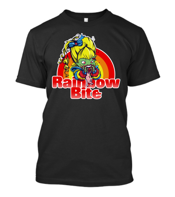 Rainbow Bite Zombie Girl Eating Rainbow T-Shirt