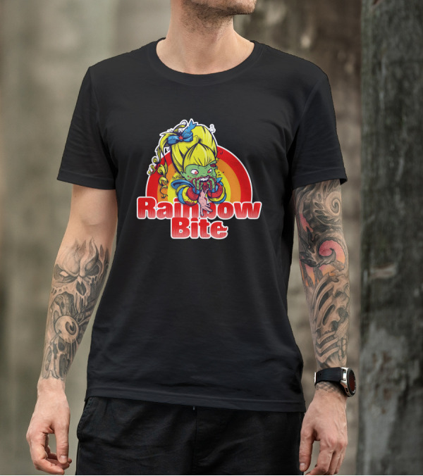 Rainbow Bite Zombie Girl Eating Rainbow T-Shirt