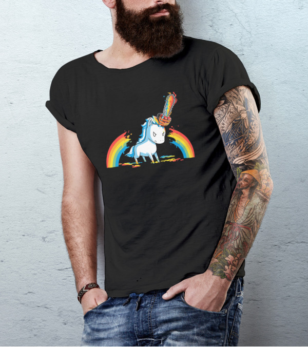 Rainbow Chainsaw Unicorn Massacre T-Shirt
