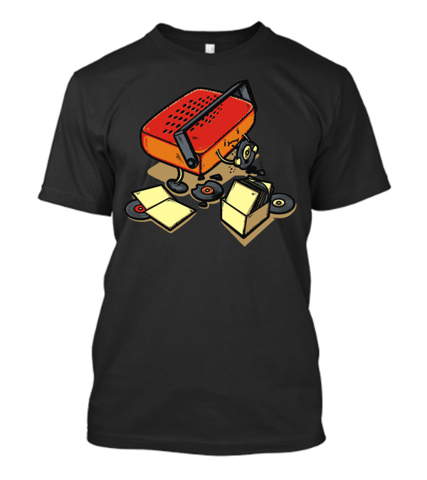 Retro Record Player Eating Vinyl Records T-Shirt