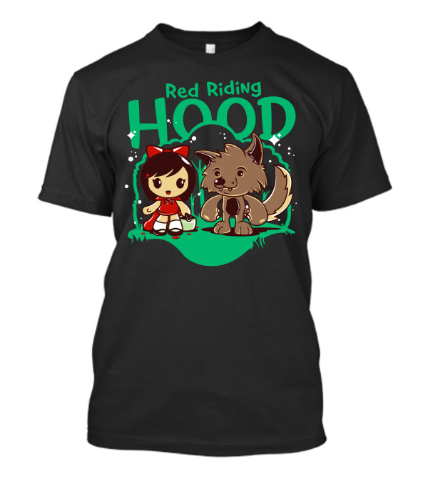 Red Riding Hood Cute Character And Friendly Wolf Forest Adventure T-Shirt