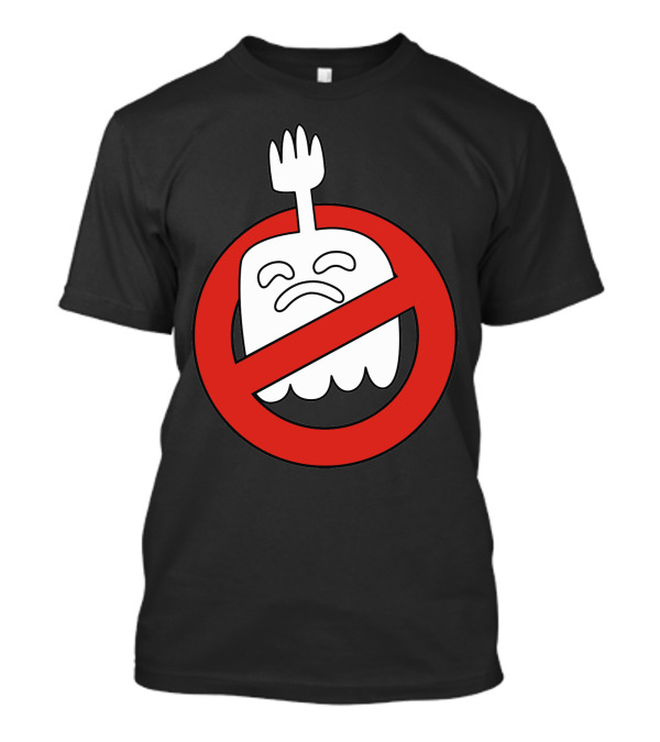No Ghosts Allowed Sad Fork Ghost Emblem T-Shirt
