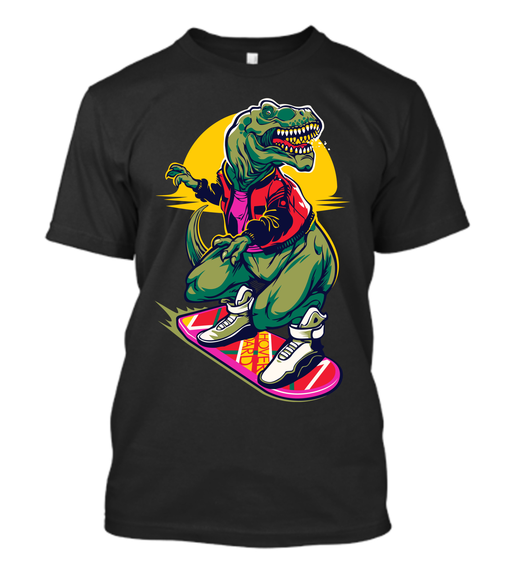 Rex To The Future Dinosaur Skateboarding Retro Adventure T-Shirt