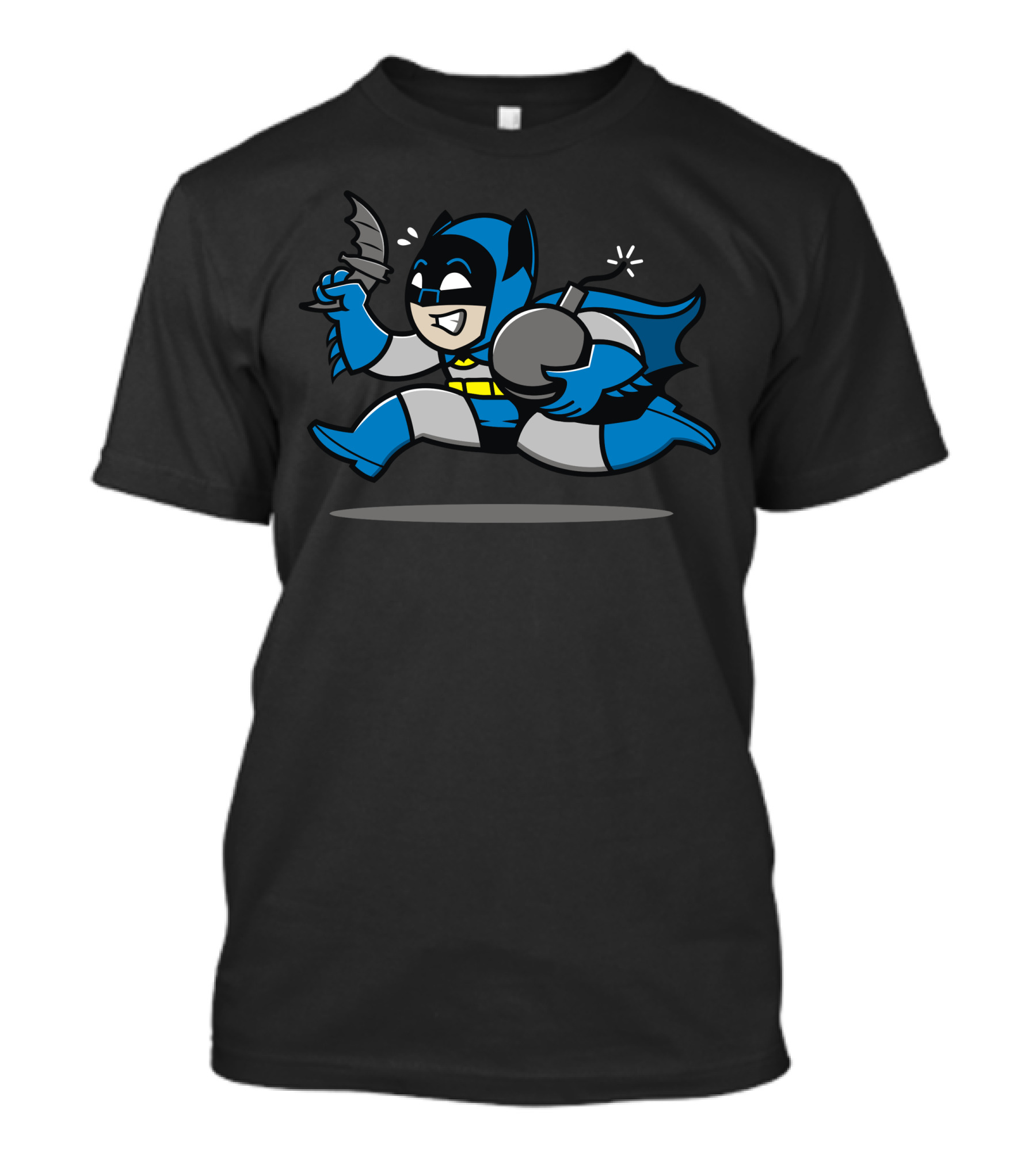 Rich Uncle Batarangs Cartoon Running Hero With Batarang And Sack T-Shirt