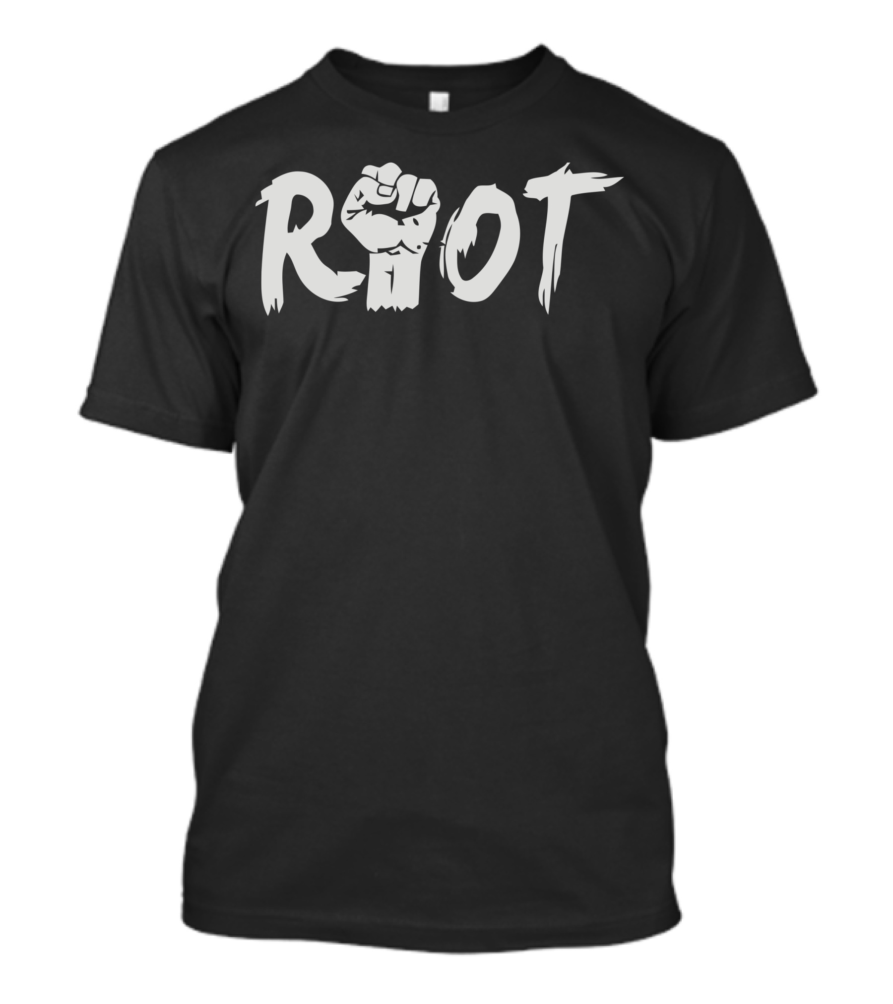 Riot Raised Fist Symbol Typography T-Shirt