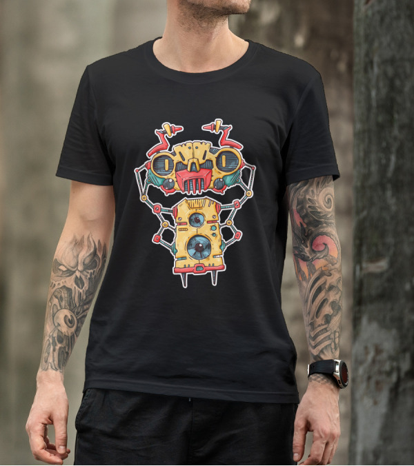 Robo Fan Colorful Retro Futuristic Robot T-Shirt