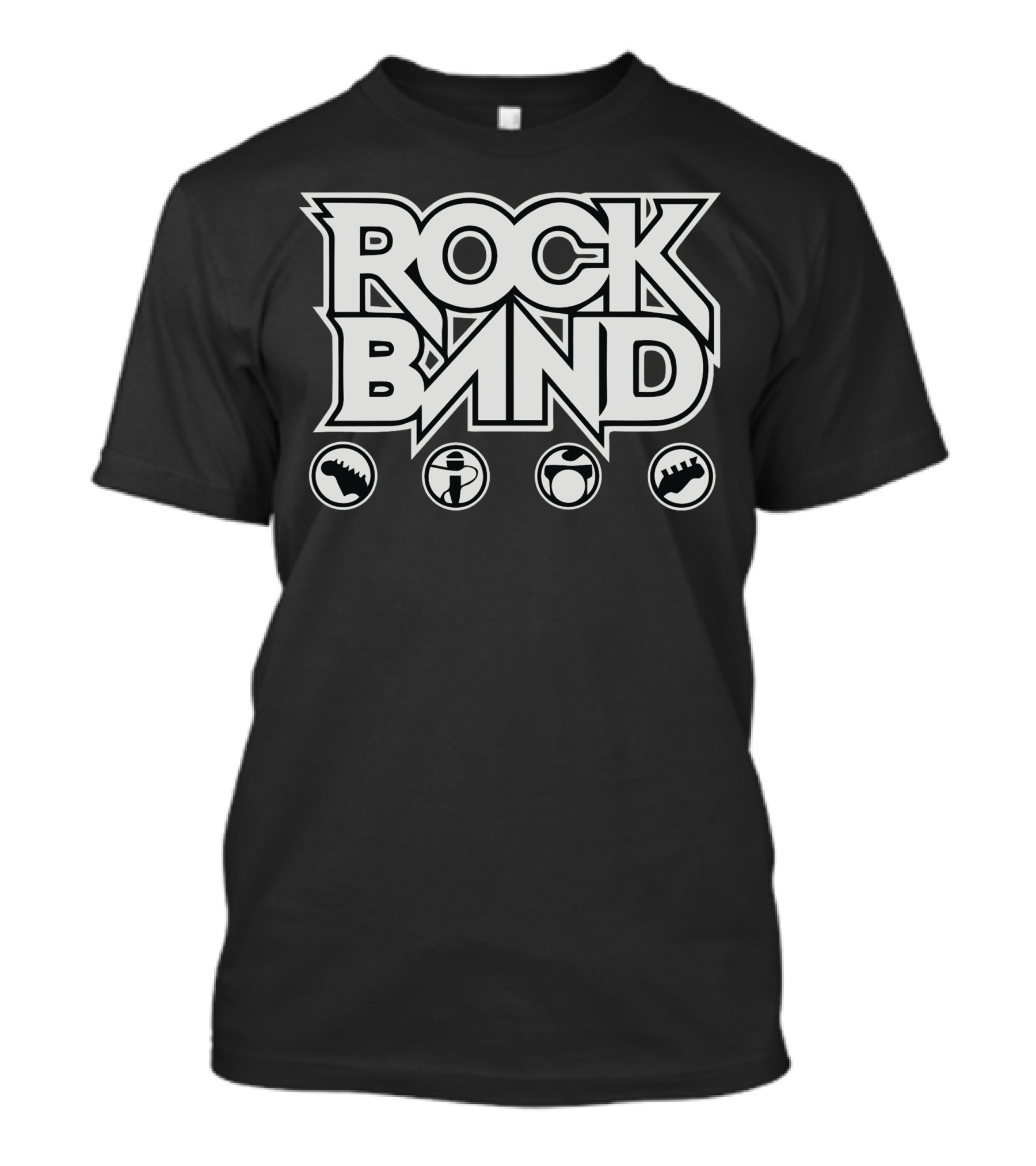 Rock Band Logo With Instrument Icons T-Shirt