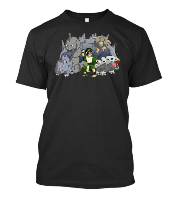 Toph Earthbender With Rhydon Golem Aron Team T-Shirt