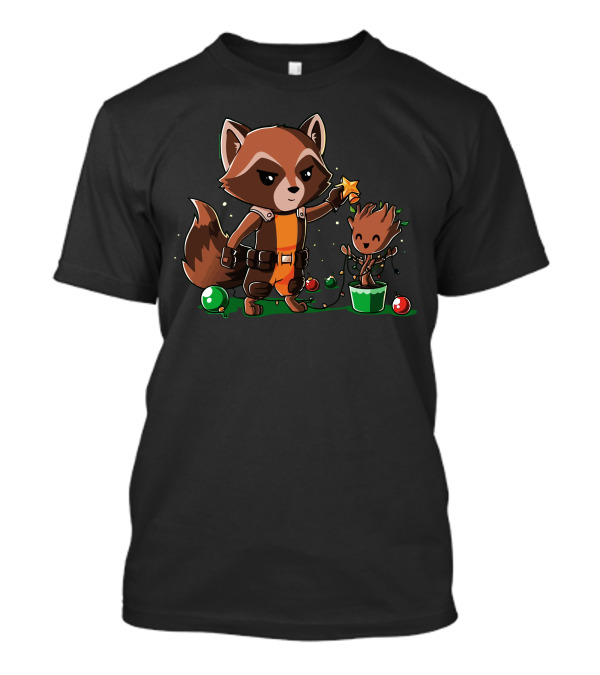 Rocket Around Groot Holiday Decoration T-Shirt